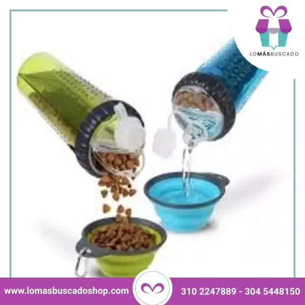 Porta Comida Mascotas 2 En 1