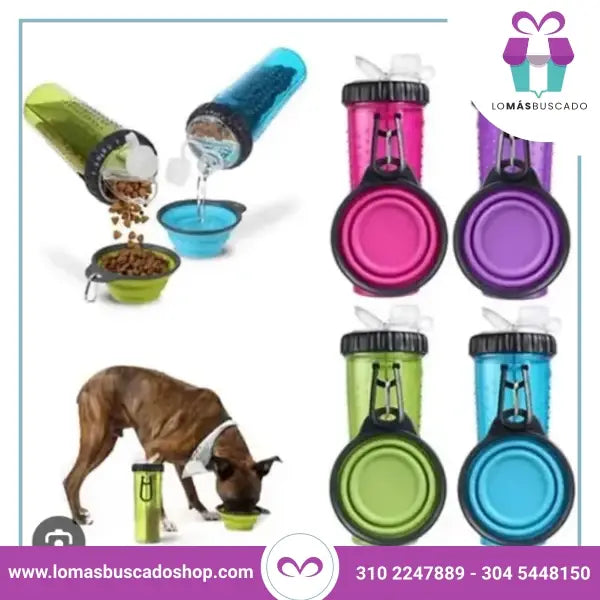 Porta Comida Mascotas 2 En 1