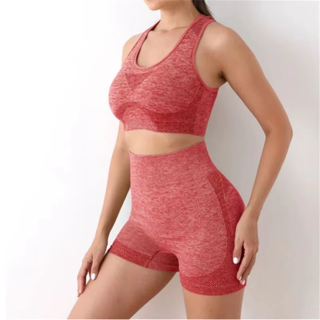 Set Yoga (Top Con Copas Prehormadas Y Short) Talla Única